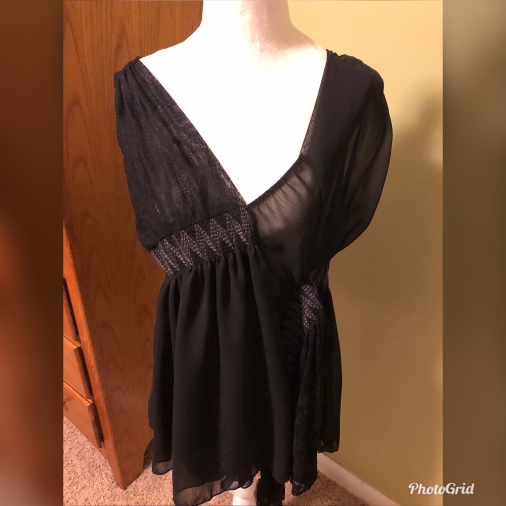 BKE Black Sheer Tank Top